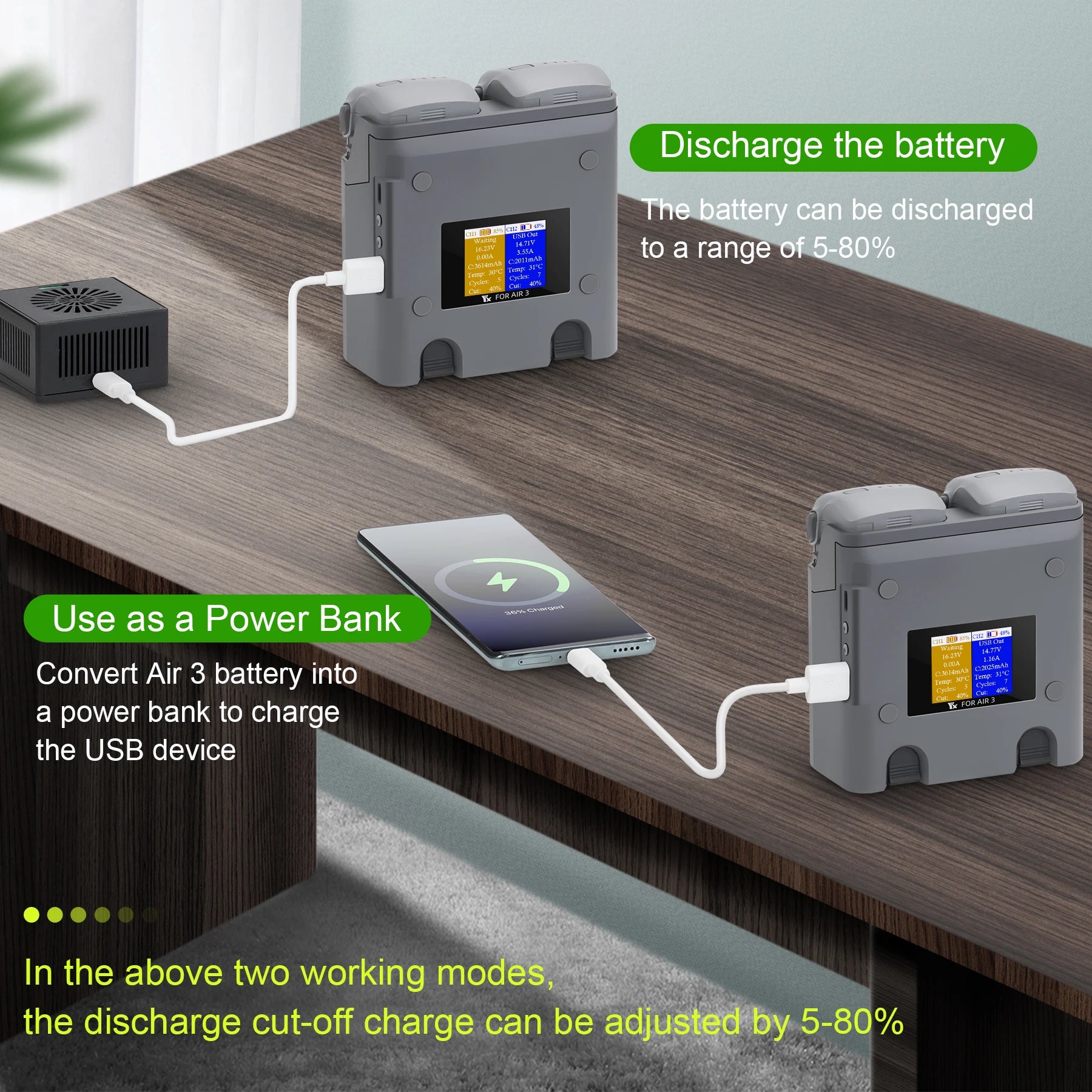 Hub de charge intelligent bidirectionnel DJI Air 3 / Air 3S