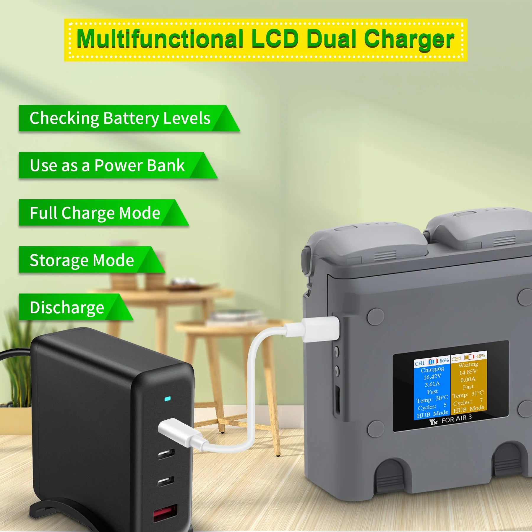 Hub de charge intelligent bidirectionnel DJI Air 3 / Air 3S